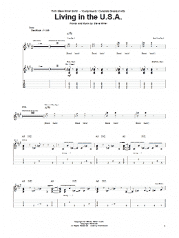 page one of Living In The U.S.A. (Guitar Tab)