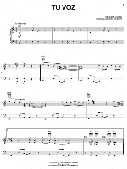 page one of Tu Voz (Piano, Vocal & Guitar Chords (Right-Hand Melody))