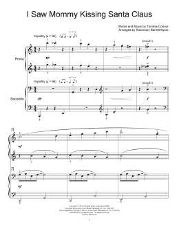 page one of I Saw Mommy Kissing Santa Claus (Piano Duet)