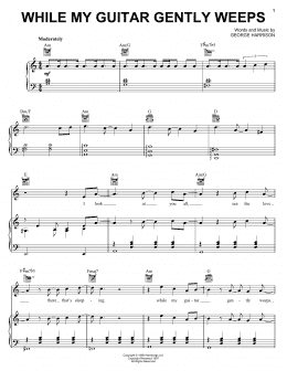 page one of While My Guitar Gently Weeps (Piano, Vocal & Guitar Chords (Right-Hand Melody))