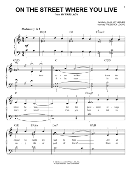 page one of On The Street Where You Live (Easy Piano)