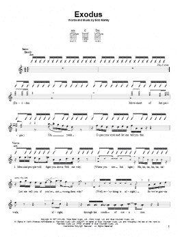 page one of Exodus (Easy Guitar)