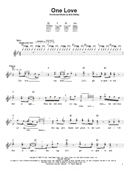 page one of One Love (Easy Guitar)