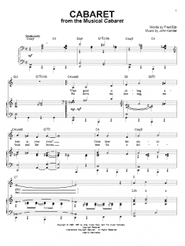 page one of Cabaret (Piano & Vocal)