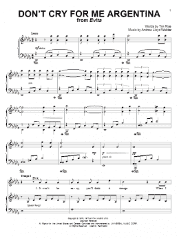 page one of Don't Cry For Me Argentina (Piano & Vocal)