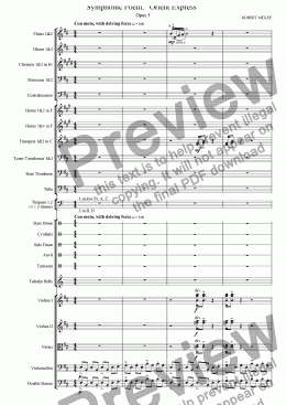 page one of Symphonic Poem, "Orient Express"