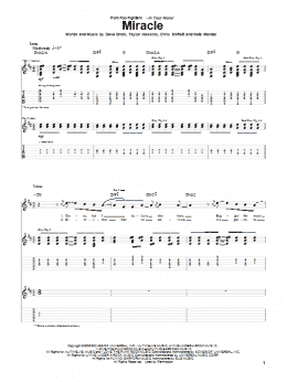 page one of Miracle (Guitar Tab)