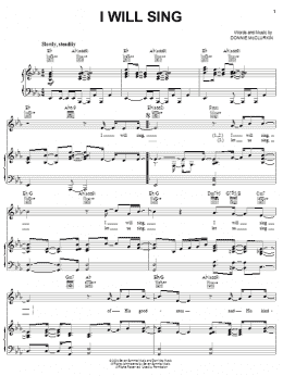 page one of I Will Sing (Piano, Vocal & Guitar Chords (Right-Hand Melody))