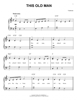 page one of This Old Man (Very Easy Piano)