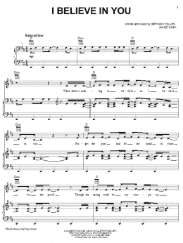 page one of I Believe In You (Piano, Vocal & Guitar Chords (Right-Hand Melody))