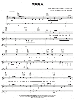 page one of Mama (Piano, Vocal & Guitar Chords (Right-Hand Melody))