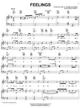 page one of Feelings (Piano, Vocal & Guitar Chords (Right-Hand Melody))