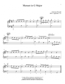 page one of Minuet In G (Piano Solo)