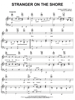 page one of Stranger On The Shore (Piano, Vocal & Guitar Chords (Right-Hand Melody))