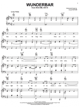 page one of Wunderbar (from Kiss Me, Kate) (Piano, Vocal & Guitar Chords (Right-Hand Melody))