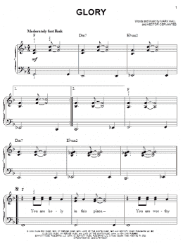 page one of Glory (Easy Piano)