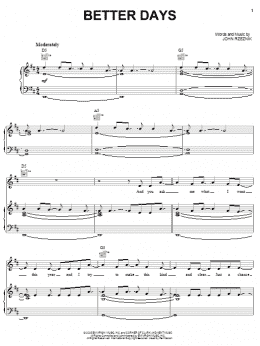 page one of Better Days (Piano, Vocal & Guitar Chords (Right-Hand Melody))