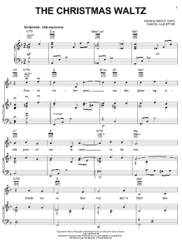 page one of The Christmas Waltz (Piano, Vocal & Guitar Chords (Right-Hand Melody))