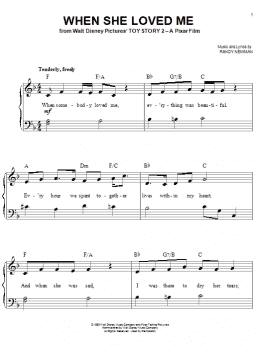 page one of When She Loved Me (from Toy Story 2) (Easy Piano)