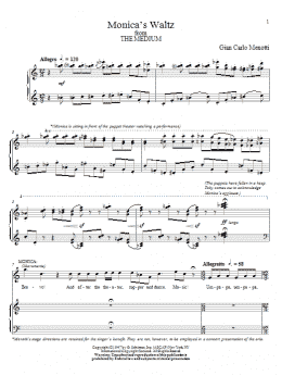 page one of Monica's Waltz (Piano & Vocal)