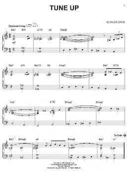 page one of Tune Up (Piano Solo)