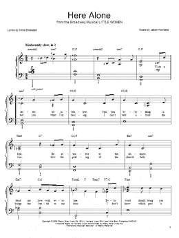 page one of Here Alone (Easy Piano)