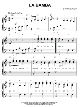 page one of La Bamba (Big Note Piano)