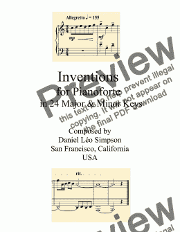 page one of Invention No.1 in C Major