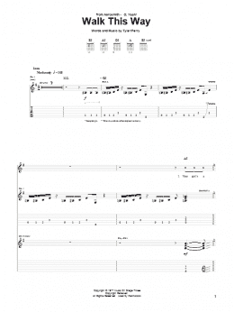 page one of Walk This Way (Guitar Tab)