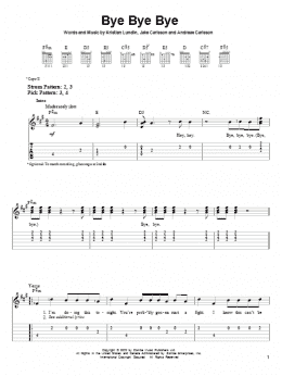 page one of Bye Bye Bye (Easy Guitar Tab)