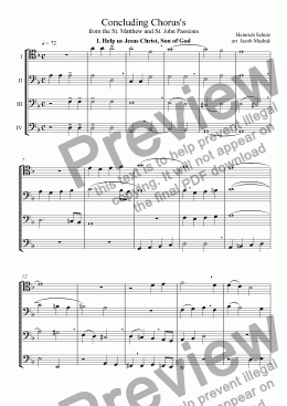 page one of Concluding Choruses from the St. Mathew and St. John Passions of Heinrich Schutz