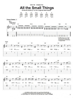 page one of All The Small Things (Easy Guitar Tab)