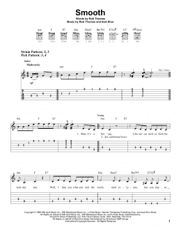 page one of Smooth (Easy Guitar Tab)