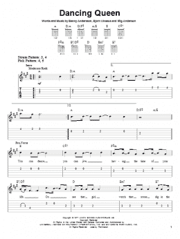 page one of Dancing Queen (Easy Guitar Tab)