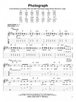 page one of Photograph (Easy Guitar Tab)