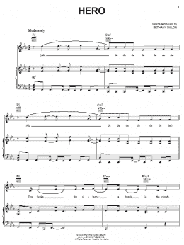 page one of Hero (Piano, Vocal & Guitar Chords (Right-Hand Melody))