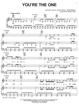 page one of You're The One (Piano, Vocal & Guitar Chords (Right-Hand Melody))