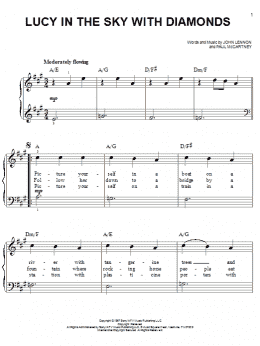 page one of Lucy In The Sky With Diamonds (Easy Piano)