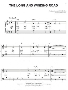 page one of The Long And Winding Road (Easy Piano)