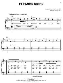 page one of Eleanor Rigby (Easy Piano)