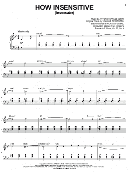 page one of How Insensitive (Insensatez) (Piano, Vocal & Guitar Chords (Right-Hand Melody))