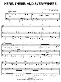 page one of Here, There And Everywhere (Piano, Vocal & Guitar Chords (Right-Hand Melody))