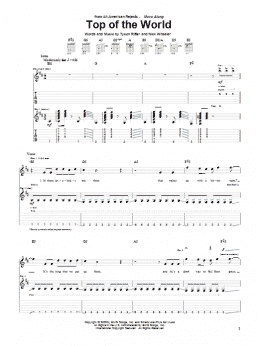 page one of Top Of The World (Guitar Tab)