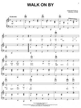 page one of Walk On By (Piano, Vocal & Guitar Chords (Right-Hand Melody))