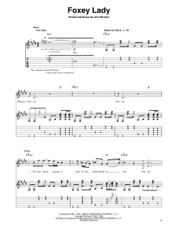 page one of Foxey Lady (Guitar Tab (Single Guitar))