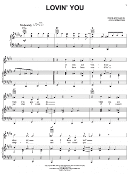 page one of Lovin' You (Piano, Vocal & Guitar Chords (Right-Hand Melody))