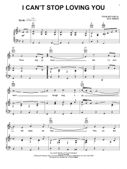 page one of I Can't Stop Loving You (Piano, Vocal & Guitar Chords (Right-Hand Melody))