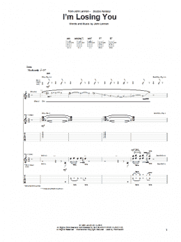 page one of I'm Losing You (Guitar Tab)