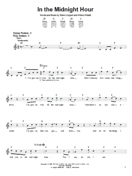 page one of In The Midnight Hour (Easy Guitar)