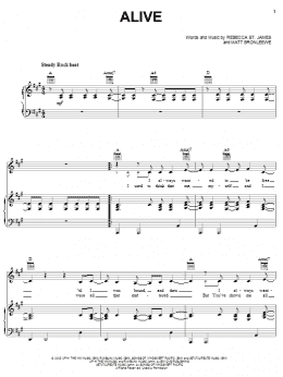 page one of Alive (Piano, Vocal & Guitar Chords (Right-Hand Melody))